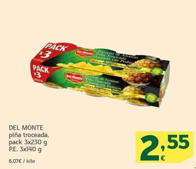 Oferta de Del Monte - Piña Troceada por 2,55€ en HiperDino