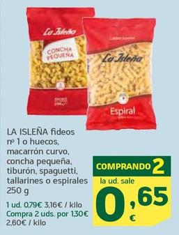 Oferta de La Isleña - Fideos  por 0,79€ en HiperDino