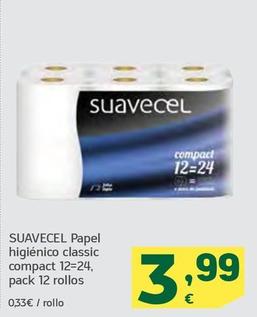 Oferta de Suavecel - Papel Higiénico Classic Compact por 3,99€ en HiperDino