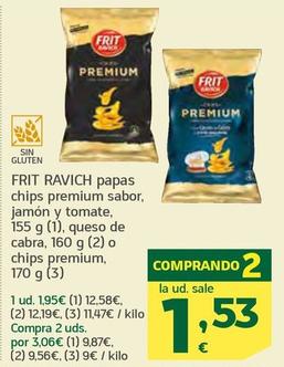 Oferta de Frit Ravich - Papas Chips Premium Sabor Jamon y Tomate  por 1,95€ en HiperDino