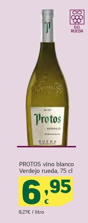 Oferta de Protos - Vino Blanco Verdejo Rueda por 6,95€ en HiperDino