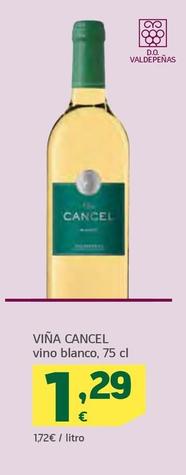 Oferta de Vina Cancel - Vino Blanco por 1,29€ en HiperDino