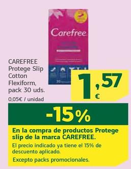 Oferta de Carefree - Protege Slip Cotton Flexiform por 1,57€ en HiperDino