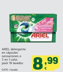 Oferta de Ariel - Detergente En Cápsulas Sensaciones O 3 En 1 Color por 8,99€ en HiperDino