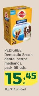 Oferta de Pedigree - Dentastix Snack Dental Perros Medianos por 15,45€ en HiperDino