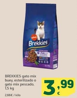 Oferta de Brekkies - Gato Mix Buey, Esterilizado O Gato Mix Pescado por 3,99€ en HiperDino