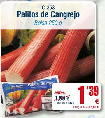Oferta de Palitos de cangrejo por 1,39€ en Abordo
