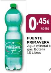 Oferta de Fuente Primavera - Agua Mineral Con Gas por 0,45€ en Hiber