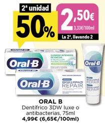 Oferta de Oral B - Dentifrico 3dw Luxe por 4,99€ en Hiber