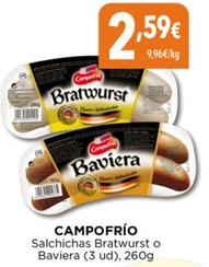 Oferta de Campofrío - Salchichas Bratwurst Of Baviera por 2,59€ en Hiber