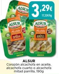 Oferta de Alsur - Corazón Alcachofa En Aceite, Alcachofa Cuarto O Alcachofa Mitad Parrilla por 3,29€ en Hiber