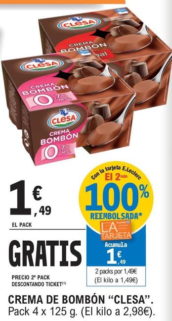 Oferta de Clesa - Crema De Bombón por 1,49€ en E.Leclerc