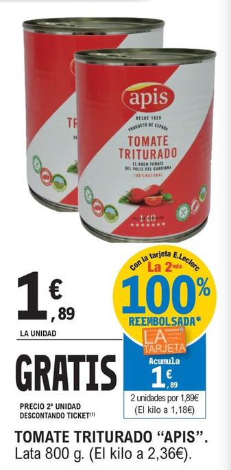 Oferta de Apis - Tomate Triturado por 1,89€ en E.Leclerc