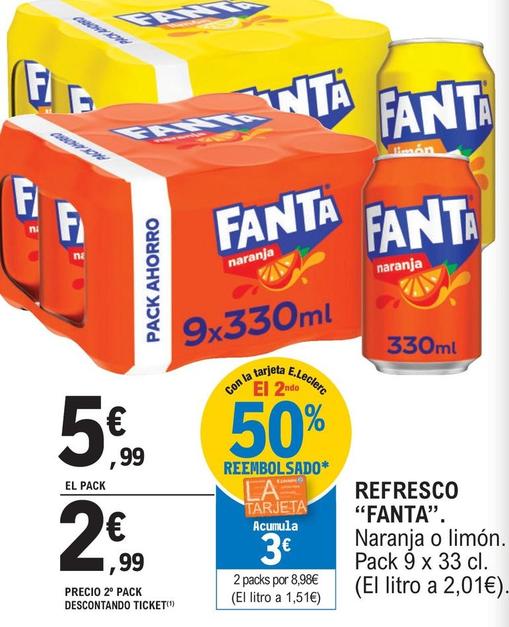 Oferta de Fanta - Refresco por 5,99€ en E.Leclerc