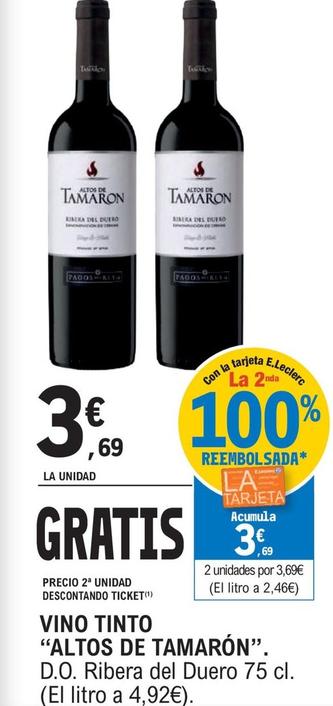 Oferta de Altos De Tamarón - Vino Tinto por 3,69€ en E.Leclerc