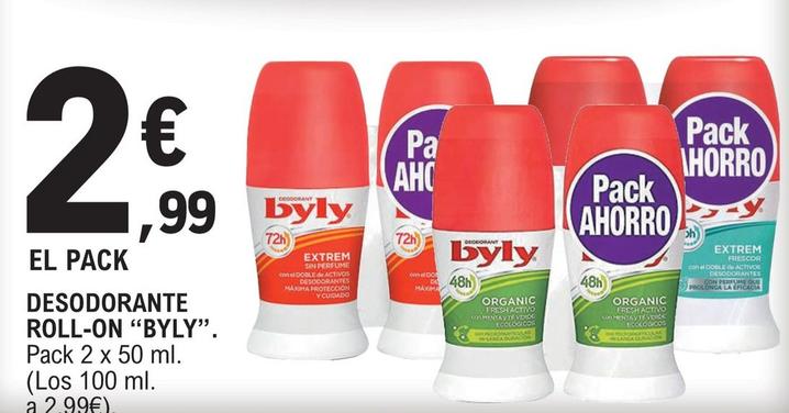 Oferta de Byly - Desodorante Roll-on por 2,99€ en E.Leclerc