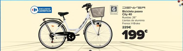 Oferta de Bicicleta paseo  City 40 por 199€ en Carrefour