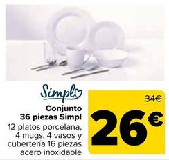Oferta de Simply - Conjunto  36 piezas Simpl por 26€ en Carrefour