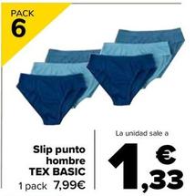 Oferta de TEX BASIC - Slip punto  hombre   por 7,99€ en Carrefour