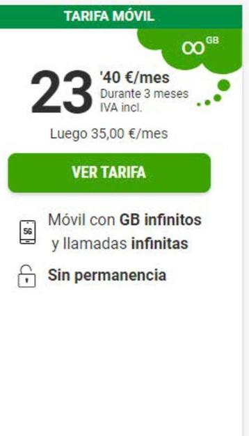 Oferta de Tarifas móvil por 23€ en Yoigo