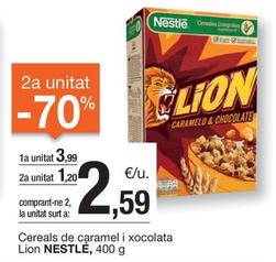 Oferta de Nestlé - Cereals De Caramel I Xocolata Lion por 3,99€ en BonpreuEsclat