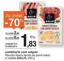 Oferta de Gallo - Raviolis Frescs Farcits De Pernil Iberic o Vedella por 2,82€ en BonpreuEsclat