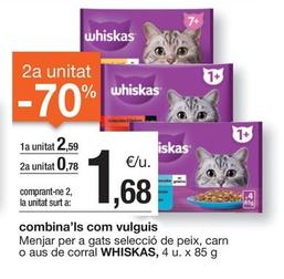 Oferta de Whiskas - Menjar Per A Gats Selecció De Peix, Carn O Aus De Corral por 2,59€ en BonpreuEsclat