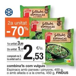Oferta de Findus - Espinacs Amb Panses I Pinyons por 3,89€ en BonpreuEsclat