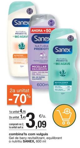 Oferta de Sanex - Gel De Bany Revitalitzant, Equilibrant O Nutritiu por 4,75€ en BonpreuEsclat