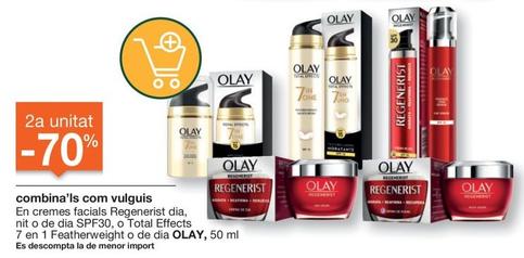 Oferta de Olay - En Cremes Facials Regenerist Dia, Nit O De Dia Spf30, O Total Effects 7 En 1 Featherweight O De Dia en BonpreuEsclat