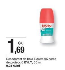 Oferta de Byly - Desodorant De Bola Extrem 96 Hores De Protecció por 1,69€ en BonpreuEsclat