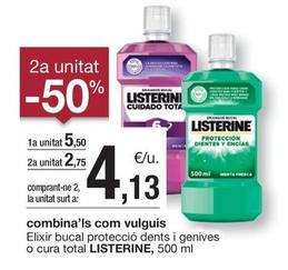Oferta de Listerine - Elixir Bucal Protecció Dents I Genives O Cura Total por 5,5€ en BonpreuEsclat