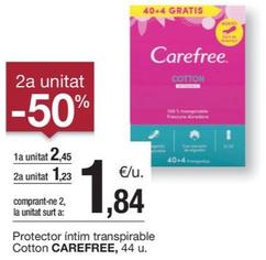 Oferta de Carefree - Protector Íntim Transpirable Cotton por 2,45€ en BonpreuEsclat