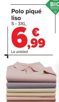 Oferta de Polo piqué liso por 6,99€ en Carrefour