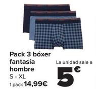 Oferta de Pack 3 Bóxer Fantasía Hombre por 14,99€ en Carrefour