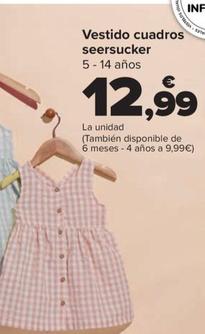 Oferta de Vestido cuadros  seersucker por 12,99€ en Carrefour