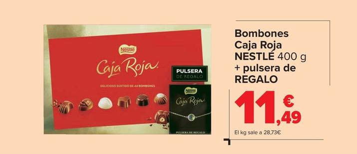 Oferta de Nestlé  - Bombones  Caja Roja  400 g  + pulsera de REGALO por 9,15€ en Carrefour