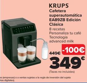 Oferta de Krups - Cafetera Superautomática  EA89ZB Edición Clásica por 349€ en Carrefour