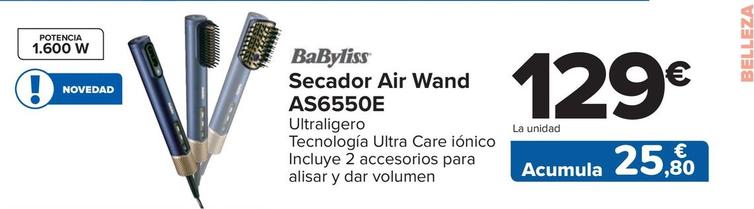 Oferta de Babyliss - Secador Air Wand AS6550E por 129€ en Carrefour