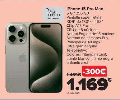 Oferta de Apple - iPhone 15 Pro Max por 1169€ en Carrefour