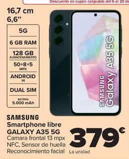 Oferta de Samsung - Smartphone libre GALAXY A35 5G por 345€ en Carrefour
