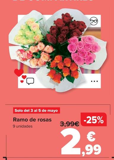 Oferta de Ramo De Rosas por 2,99€ en Carrefour