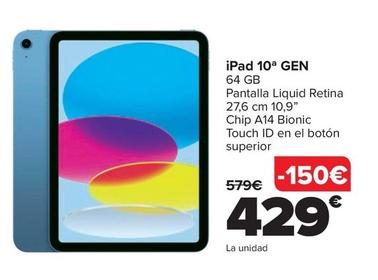 Oferta de Apple - iPad 10ª GEN por 429€ en Carrefour