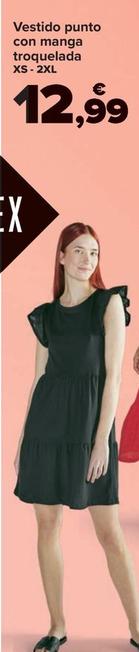 Oferta de Vestido punto con manga troquelada por 12,99€ en Carrefour