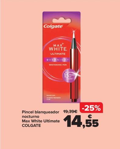 Oferta de Colgate - Pincel blanqueador nocturno  Max White Ultimate  por 14,55€ en Carrefour