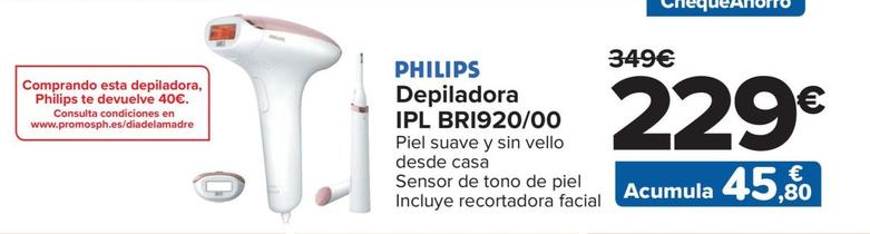 Oferta de Philips - Depiladora IPL BRI92000 por 229€ en Carrefour