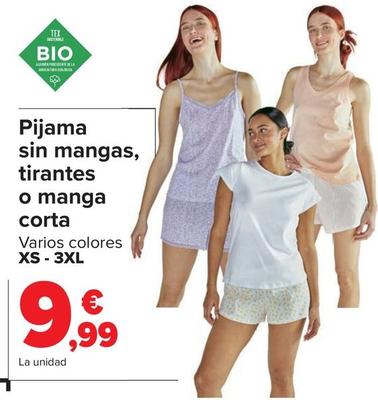 Oferta de Pijama Sin Mangas Tirantes O Manga Corta por 9,99€ en Carrefour