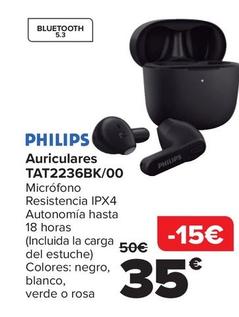 Oferta de Philips - Auriculares TAT2236BK/00 por 35€ en Carrefour