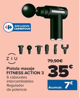 Oferta de Pistola masaje Fitnes Action 3 por 35€ en Carrefour