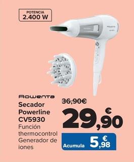 Oferta de Rowenta - Secador  Powerline CV5930 por 29,9€ en Carrefour
